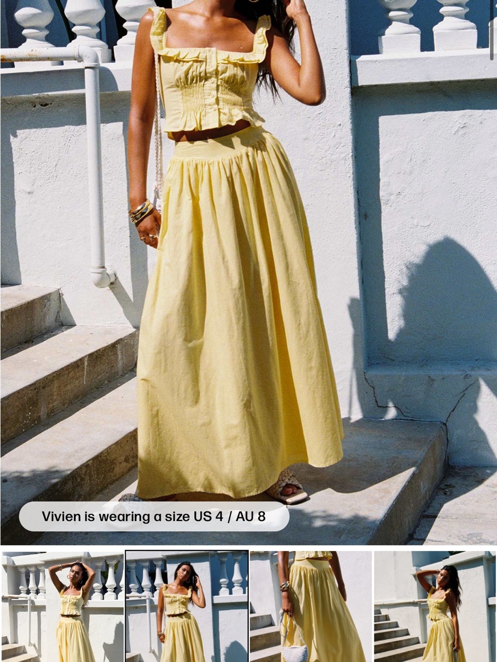 Princess Polly Lemon Yellow Maxi Dress Two-Piece Set